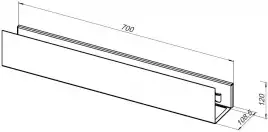 Полка Aquanet Магнум Н 70x12 черная матовая, с крючками, 341534