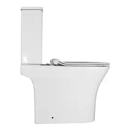 Унитаз напольный Azario FRENTO AZ-2311 безободковый, с бачком и сидением микролифт, Белый глянцевый