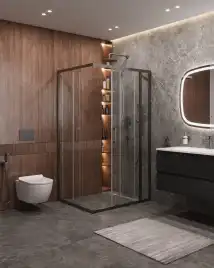 Душевой уголок CEZARES MOLVENO-AH-21-90+30-C-GM-IV стекло Прозрачное, профиль Оружейная сталь