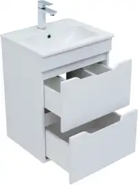 Тумба под раковину Aquanet Практика 50 белый глянец, 347914