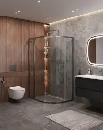 Душевой уголок CEZARES MOLVENO-RH-1-110/90-C-GM-IV стекло Прозрачное, профиль Оружейная сталь