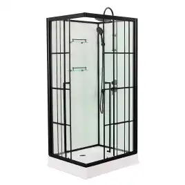 Душевая кабина Loranto 90х90, низкий поддон, Прозрачное стекло, CS-3008TM/W-90R