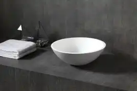 Раковина накладная ABBER STEIN 40х40х15 AS2608, круглая, белая матовая