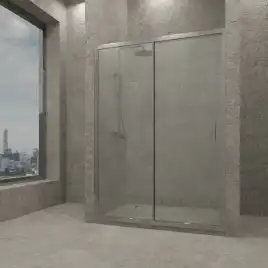 Душевая дверь в нишу AVS Вектор 140 см профиль хром, стекло прозрачное, 803-0002-195-14-CR-T