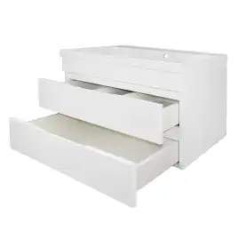 Тумба с раковиной Azario Эстима 80 CS00094584, подвесная, Белая глянцевая