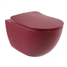 Унитаз подвесной безободковый Creavit Free FE322-11BR00E-0000 с сиденьем микролифт Берри матовый