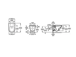 Подвесной унитаз Roca The Gap Round 540 мм, Rimless 3460NL000, белый