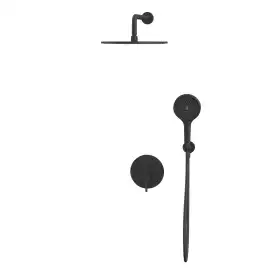 Душевая система для душа WHITECROSS Y black YSET04TOPBL, скрытого монтажа, Черный матовый