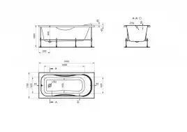 Акриловая ванна Santek Тенерифе 150х70 1WH302213 прямоугольная, Белая