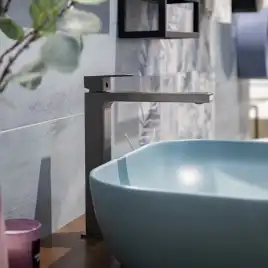 Смесители для раковины AVS Cube 811-201-GM высокий, оружейная сталь