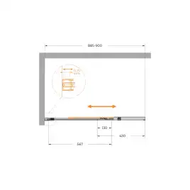 Шторка на ванну CEZARES SLIDER-FIX-VF-11-90/150-C-Cr прозрачное стекло, профиль Хром