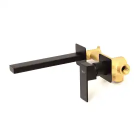 Смеситель для раковины AVS Cube 811-202-MB встраиваемый, с внутренней частью, черный матовый