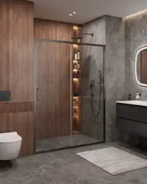 Душевая дверь CEZARES MOLVENO-BF-1-140-C-GM-IV стекло Прозрачное, профиль Оружейная сталь