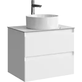 Тумба с раковиной подвесная Aqwella Geometria 65 GE01652WM+STG662X476MW, со столешницей мрамор белый, цвет белый