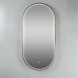 Зеркало с подсветкой AVS AG 50x100 см, антипар, оружейная сталь