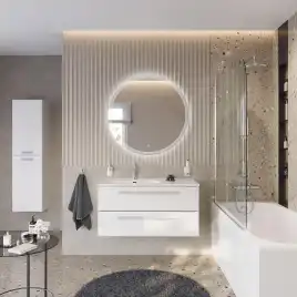 Тумба под раковину Cezares ECO-CER-N 100 см, ECO-CER-N-1000-2C-SO-BL-L (без ручек), Bianco Lucido