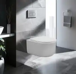 Унитаз подвесной AVS Декарт 801-0036-P-T2-GW безободковый, со смывом Торнадо, белый