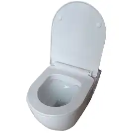 Подвесной унитаз Aquatek Поларис AQ0700-01 безободковый, Белый глянцевый, с тонкой крышкой,микролифт