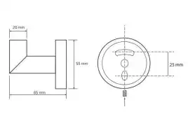 Крючок для одежды 5,5 см BEMETA DARK Черный матовый 104206020