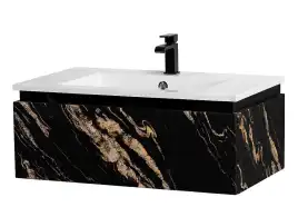 Тумба под раковину Cezares SLIDER 80 см, SLIDER-800-1C-SO-NF-P подвесная, Черный фьюжн