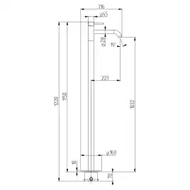 Смеситель для раковины AVS Slimmer 811-103-CR напольный, хром