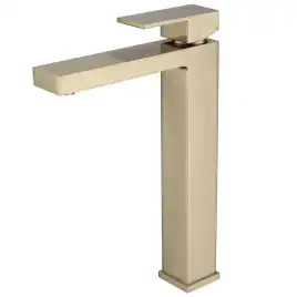 Смеситель для накладной раковины Abber Daheim AF8211G, однорычажный, высокий, Брашированное золото