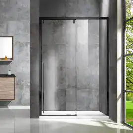 Душевая дверь Vincea Lugano 130 VDS-1L130CLB-1, раздвижная, профиль черный, стекло прозрачное