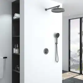 Душевая система  Vincea Inspire VSFW-3I22MT2GM VSFW-3I22MT2GM  с термостатом, встраиваемая, вороненная сталь