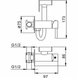 Гигиенический душ со смесителем CeramaLux KRS/001, цвет черный матовый