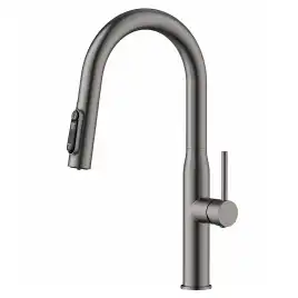 Смеситель для кухни с выдвижным изливом AVS PureRiver оружейная сталь, 811-171-GM