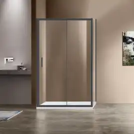 Душевой уголок Vincea Garda 120х90 VSR-1G9012CLGM, профиль вороненая сталь, стекло Прозрачное