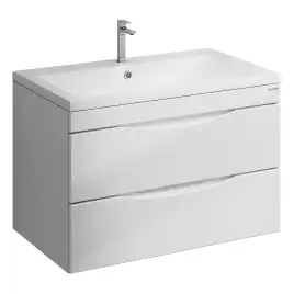 Тумба под раковину Grossman Виста 80 подвесная, белая глянцевая (108060)