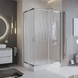 Душевой уголок BelBagno UNO-195-AH-2-120/100-CH-CR стекло шиншилла матовая, профиль Хром