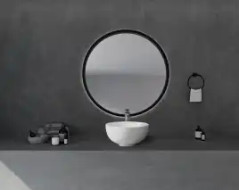 Раковина накладная ABBER STEIN 40х40х20 AS2617, круглая, белая матовая