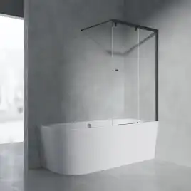 Шторка на ванну AVS Перла 100 R профиль черный матовый, стекло прозрачное, 803-0018-150-5249R-BM-T