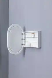 Зеркальный шкаф Aquanet Монте 60 белый, с LED подсветкой, 344788