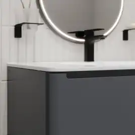 Тумба с раковиной IDDIS Edifice 80, подвесная, Темно-серый, EDI80D0i95K