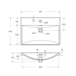 Керамическая раковина BelBagno BB-8076-3-60