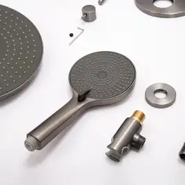 Встраиваемая душевая система AVS SLIMMER 811-141-GM с изливом, оружейная сталь