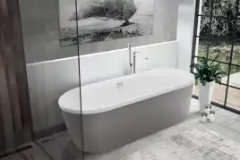 Акриловая ванна CEZARES METAURO-Central-180-80-40-W-MATT, Белая матовая