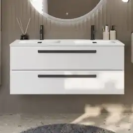 Тумба под раковину Cezares ECO-CER-N 120 см, ECO-CER-N-1200-2C-SO-2-BL (без ручек), Bianco Lucido