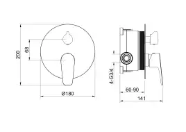 Смеситель для ванны Aquatek Бетта AQ1146BGM, Оружейная сталь