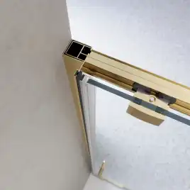 Душевая дверь BelBagno LUCE-BF-1-110-C-ORO стекло прозрачное, профиль Золото глянцевое