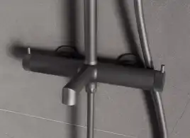 Душевая система  Vincea Rim VSFS-2RM1GM VSFS-2RM1GM для ванны с изливом, вороненая сталь