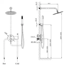 Встраиваемая душевая система AVS SLIMMER 811-121-MWS, белый матовый