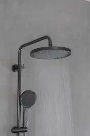 Душевая система Gappo G2495-79 с тропическим душем и термостатом, Оружейная сталь