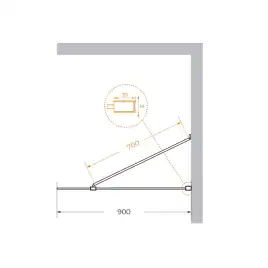 Душевая перегородка универсальная LIBERTA-L-1-TB-90-GR-NERO стекло Тонированное (графит), профиль Черный