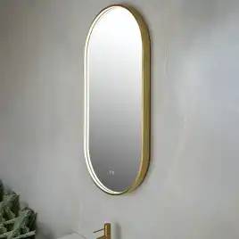 Зеркало с подсветкой AVS AG 50x100 см, антипар, брашированное золото