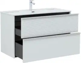 Тумба под раковину Aquanet Вита 100 белый матовый, подвесная, 330474