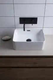 Раковина накладная Aquanet PERFECT-1 40,5х31,5х14 прямоугольная, Белая глянцевая